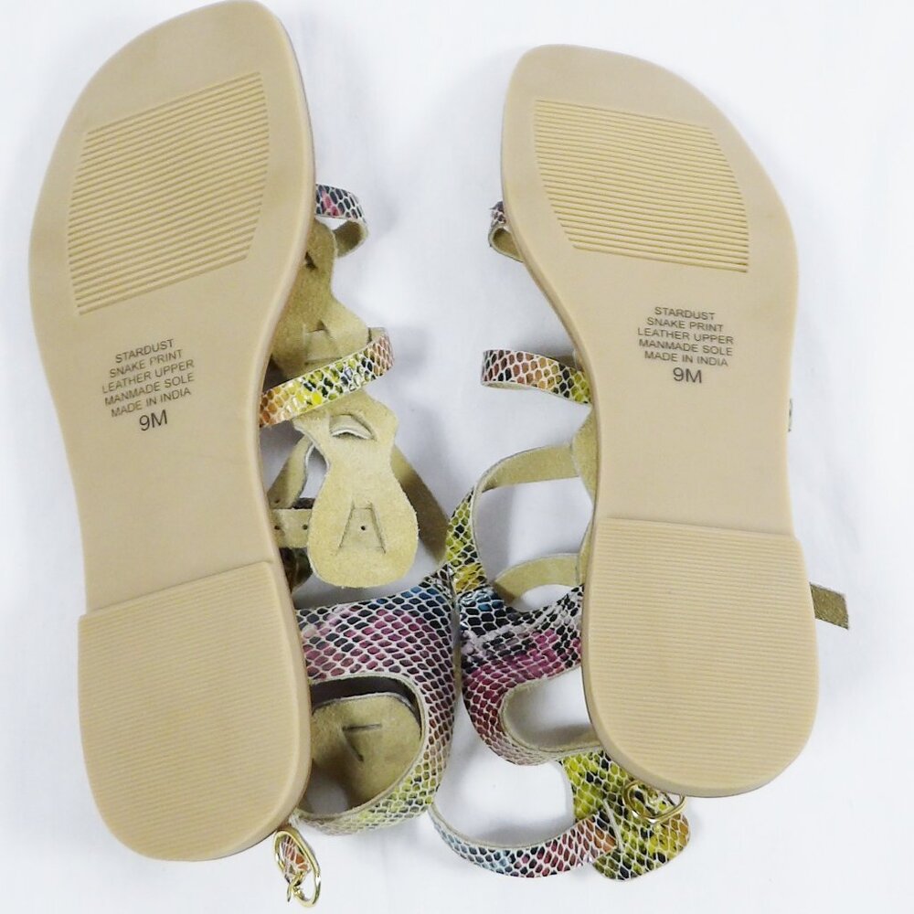 Coconuts by Matisse Stardust Multi Color Snake Print Low Gladiator Sandals NIB - Picture 12 of 13
